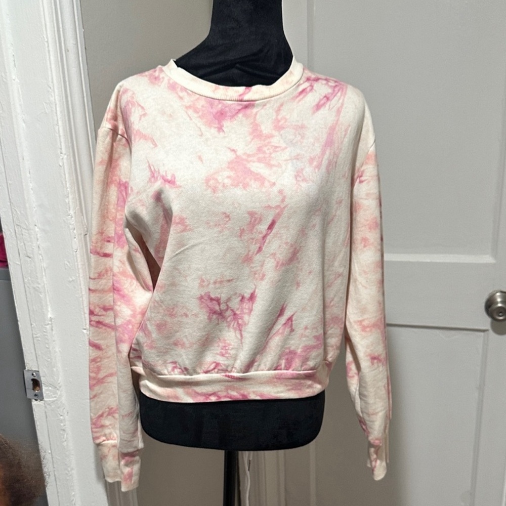 AFRM Pink and White Tie-Dye Top